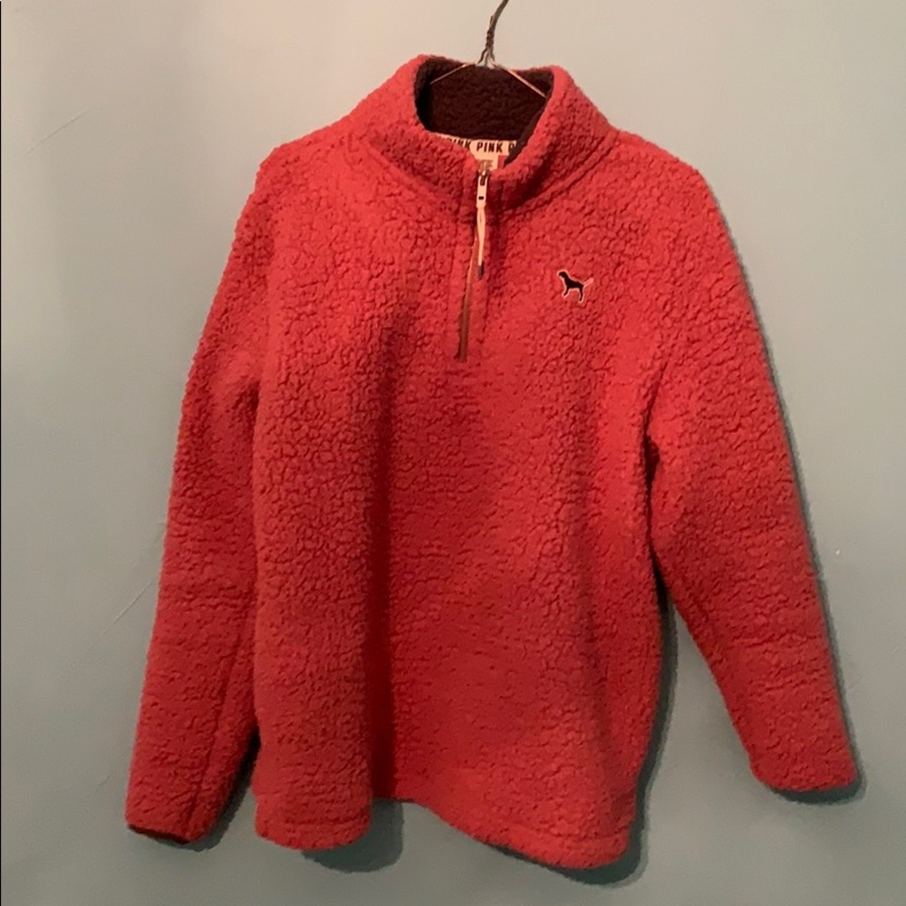 Pink fleece sweater